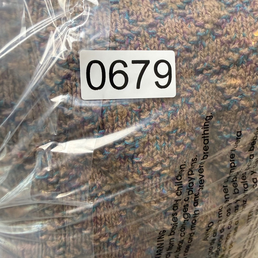 Vintage USA Marled Diamond Knit Sweater Knits Crewneck M 20x21 Brown Multi Retro - Picture 10 of 10